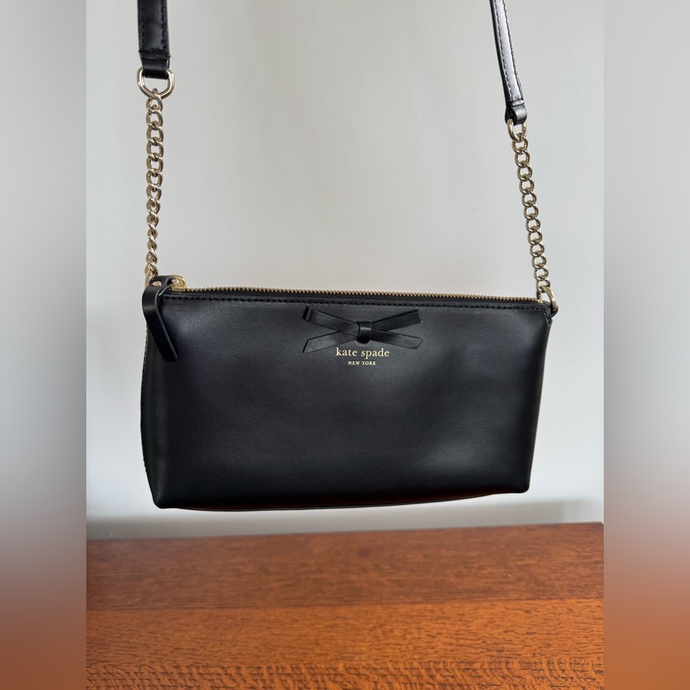 NWOT Kate Spade Black Sawyer Street Declan Crossbody with Gold Chain - Picture 2 of 9